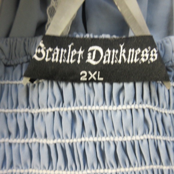 Dolls Kill Scarlet Darkness Renaissance Lace Up Corset Style Maxi Dress 2XL Blue - Picture 5 of 11